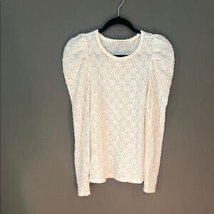 LOFT Ivory Textured Blouse